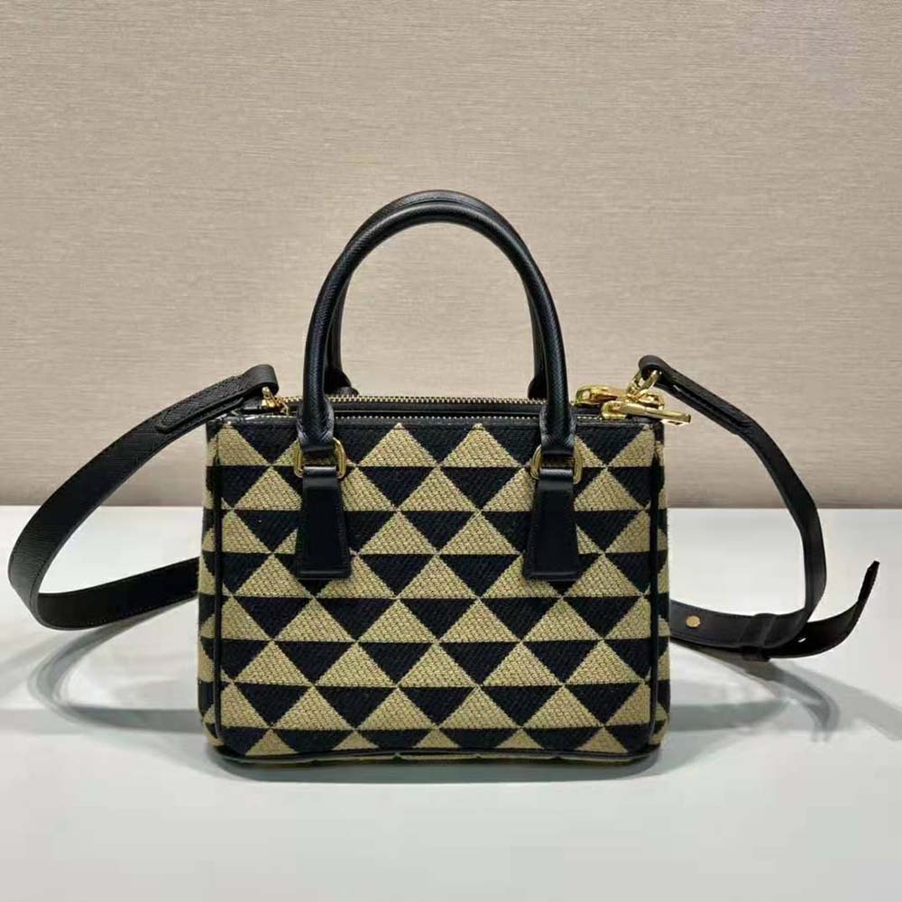 Prada Women Galleria Embroidered Jacquard Fabric Micro-Bag 2 Prada Women Galleria Embroidered Jacquard Fabric Micro-Bag - Image 2