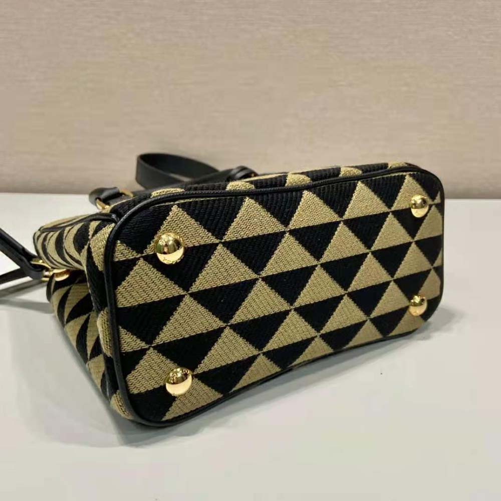 Prada Women Galleria Embroidered Jacquard Fabric Micro-Bag 8 Prada Women Galleria Embroidered Jacquard Fabric Micro-Bag - Image 8