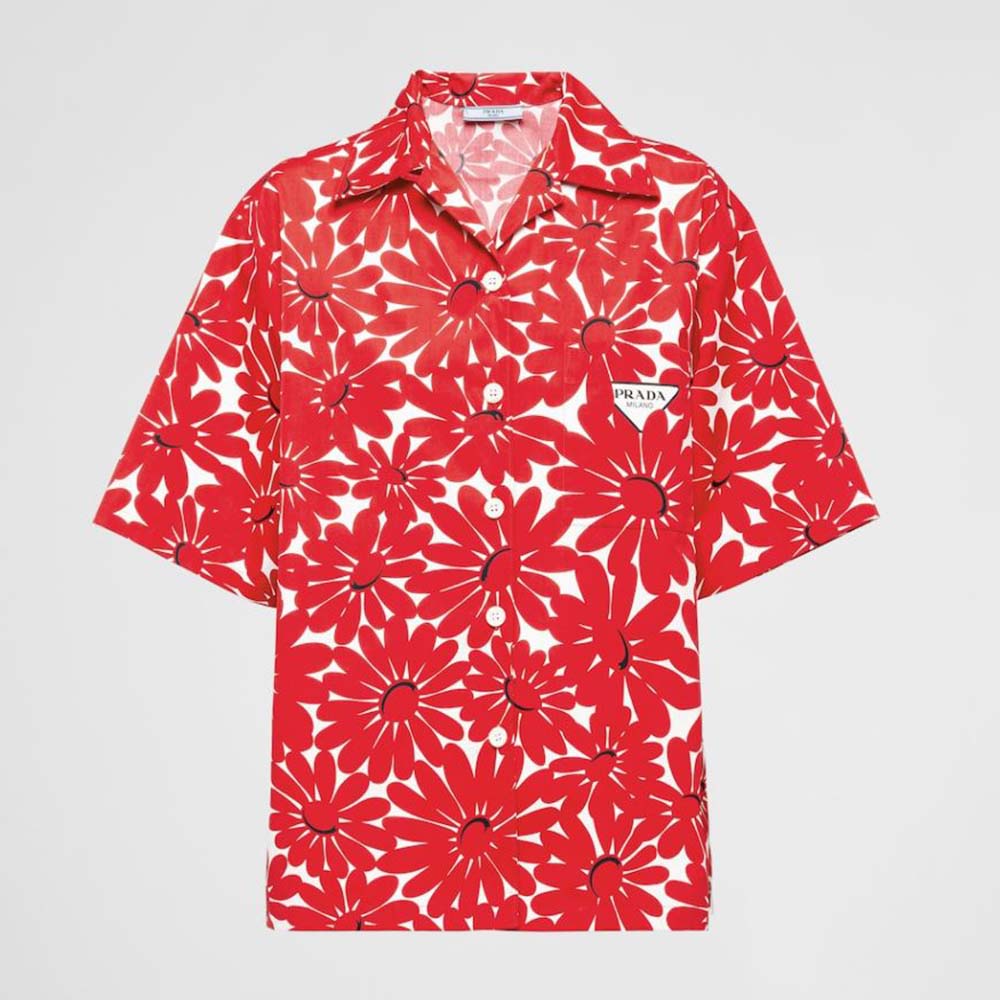 Prada red online shirt