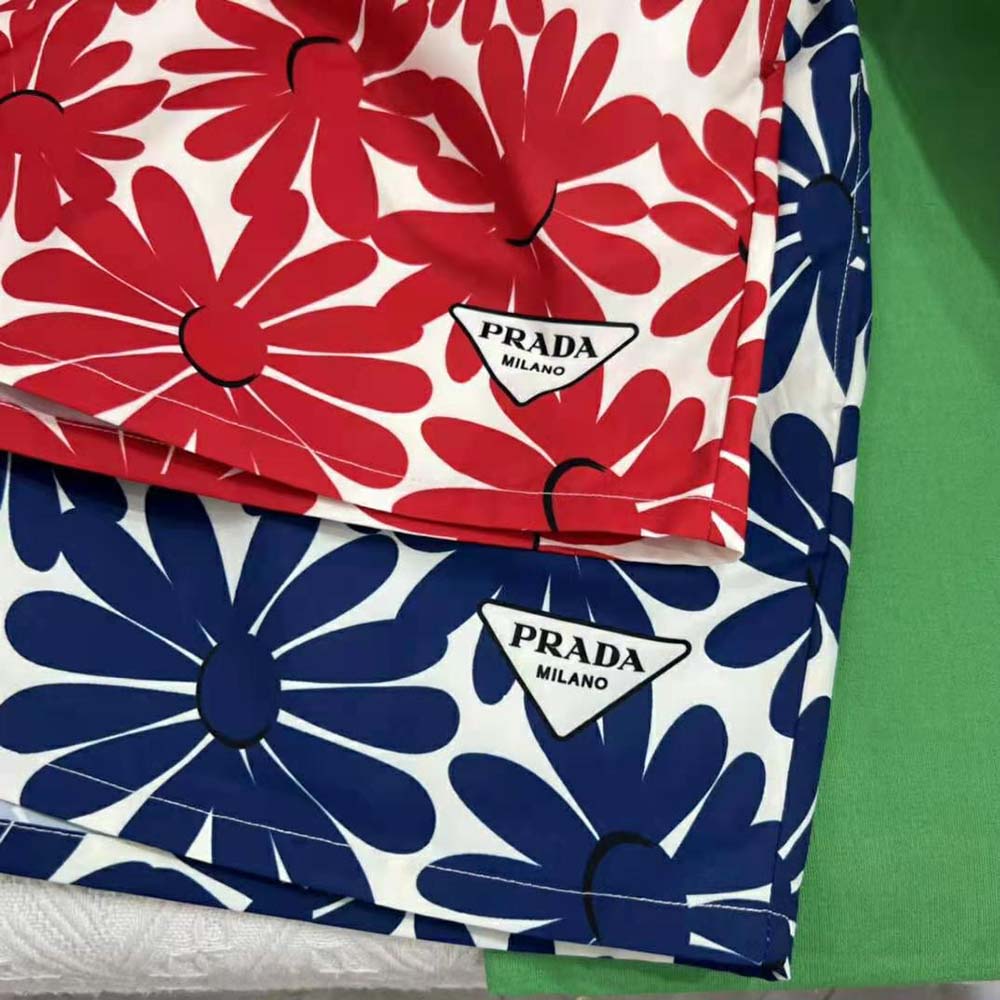 Prada Women Printed Poplin Shirt-Red 7 Prada Women Printed Poplin Shirt-Red - Image 7