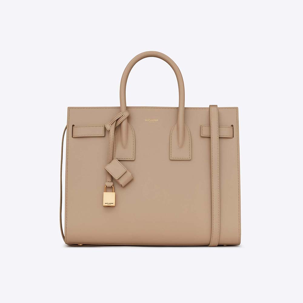 Saint Laurent YSL Women Classic Sac De Jour Small in Smooth Leather-Sandy