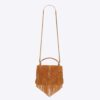 Saint Laurent YSL Women College Medium Chain Bag in Light Suede with Fringes-Brown