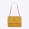 Saint Laurent YSL Women Niki Medium Chain Bag in Raffia and Leather-Yellow
