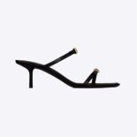 Saint Laurent YSL Women Nuit Mules in Lacquered Aayers-Black