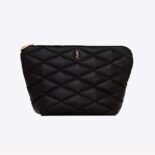 Saint Laurent YSL Women Sade Pouch in Quilted Lambskin-Black