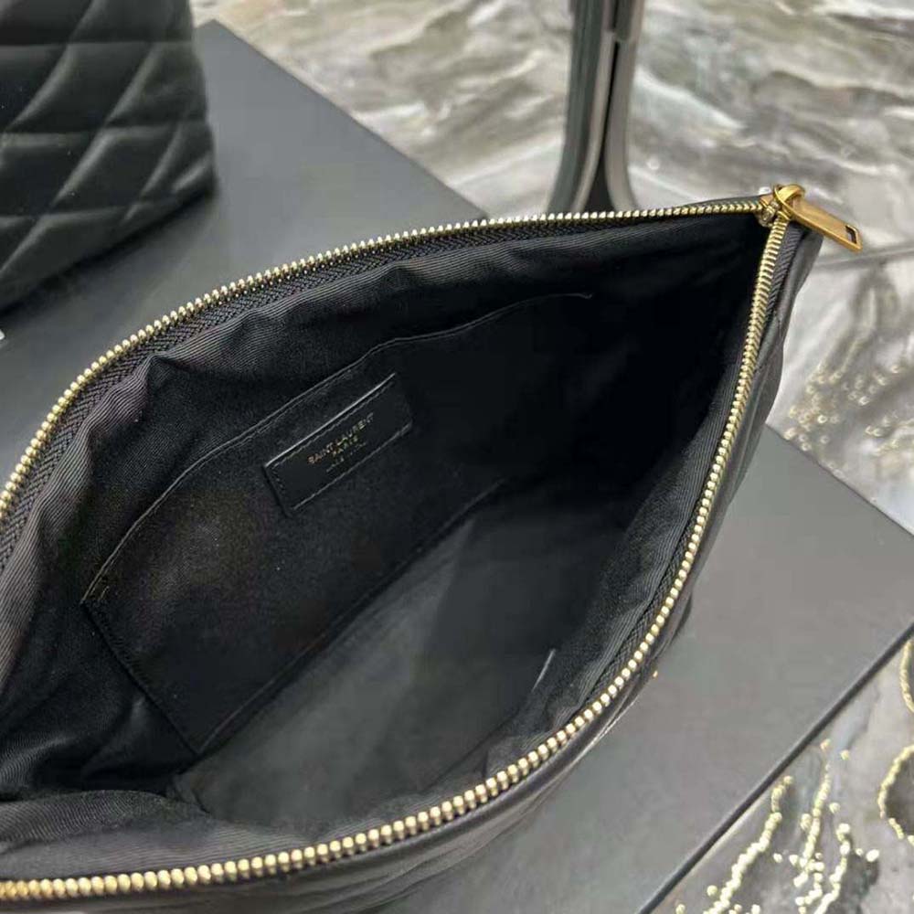 Saint Laurent Sade YSL Quilted Lambskin Pouch Clutch Bag