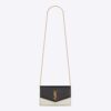Saint Laurent YSL Women Uptown Chain Wallet in Shiny Smooth Leather