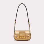 Valentino Women Vlogo Chain Small Laminated Nappa Shoulder Bag