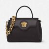 Versace Women La Medusa Handbag Crafted From Grained Leather-Black