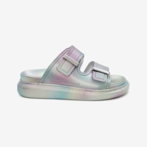 Alexander Mcqueen Women Oversized Hybrid Slide in Silver