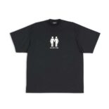 Balenciaga Men Pride 22 T-Shirt Oversized in Black and White Vintage Jersey