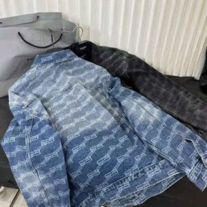 Men's Bb Monogram Large Fit Jacket in Blue