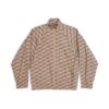 Balenciaga Women BB Monogram Regular Fit Tracksuit Jacket in Beige and Brown Cotton Poplin
