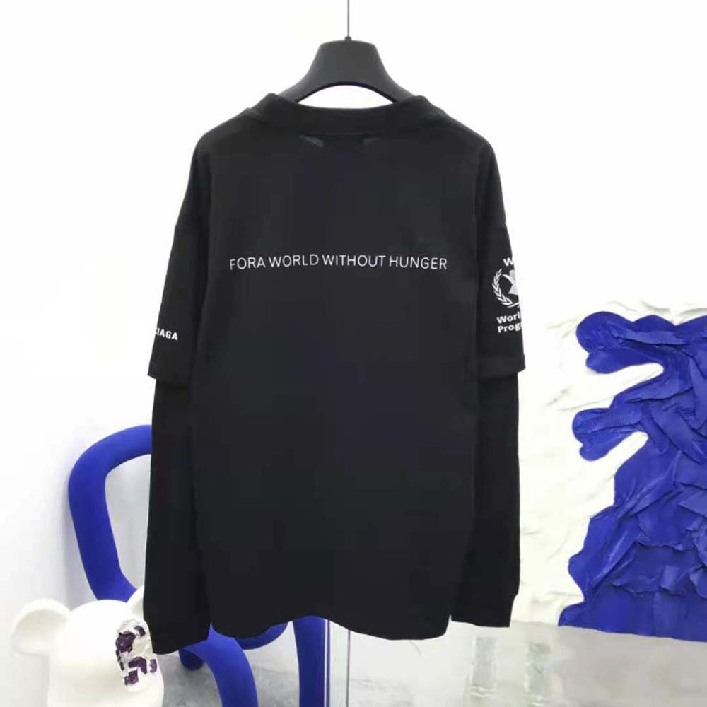 Balenciaga Wfp Double Sleeves T-shirt in Black