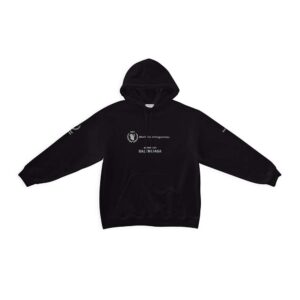 Balenciaga Women WFP Hoodie Medium Fit in Black and White Medium Fleece