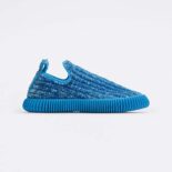 Bottega Veneta Unisex Ripple Chenille Corduroy Slip-on Sneakers-Blue