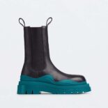 Bottega Veneta Unisex Tire Chelsea Boot in Vegetally-Tanned Leather-Blue