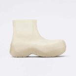 Bottega Veneta Unisex Puddle Ankle Boot-White