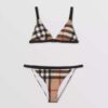 Burberry Women Exaggerated Check Triangle Bikini
