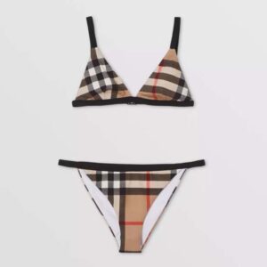 Burberry Women Exaggerated Check Triangle Bikini