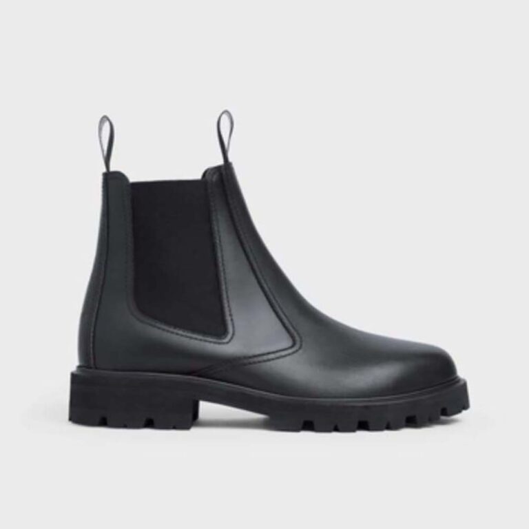 Celine Women Lace-up Boot with Studded Outsole Celine Bulky in Shiny