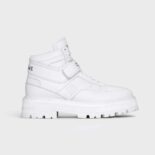 Celine Unisex Bulky Trainer High Sneaker with Velcro in Calfskin-White
