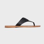 Celine Women Triomphe Flat Thong in Calfskin-Black