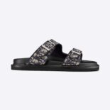 Dior Men Aqua Sandal Beige and Black Dior Oblique Jacquard