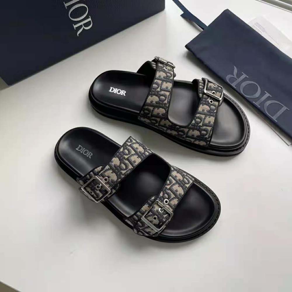 Dior - Dior Alias Sandal Beige and Black Dior Oblique Jacquard - Size 40 - Men