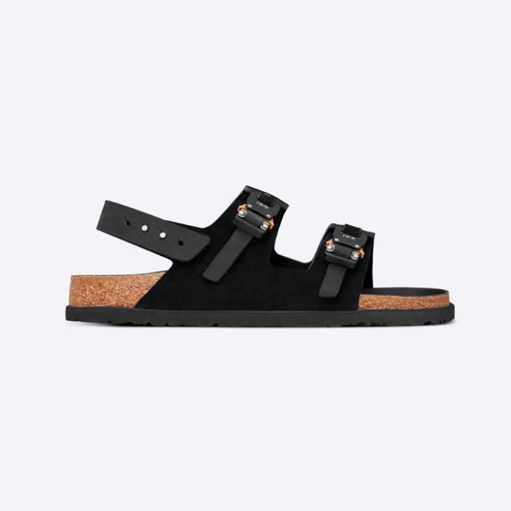 Dior Men By Birkenstock Milano Sandal Black Nubuck Calfskin