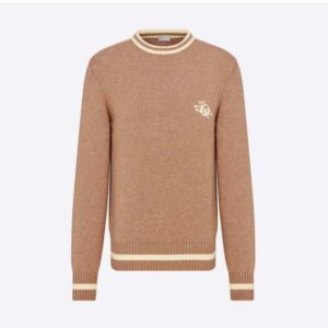 Dior Men Cactus Jack Dior Sweater Coffee Brown Cashmere Jersey