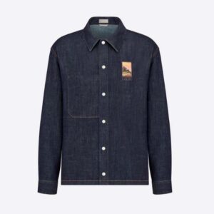 Dior Men Dior and Jack Kerouac Overshirt Blue Cotton Denim
