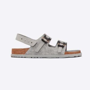 Dior Men Dior by Birkenstock Milano Sandal Dior Gray Felted Wool and Nubuck Calfskin