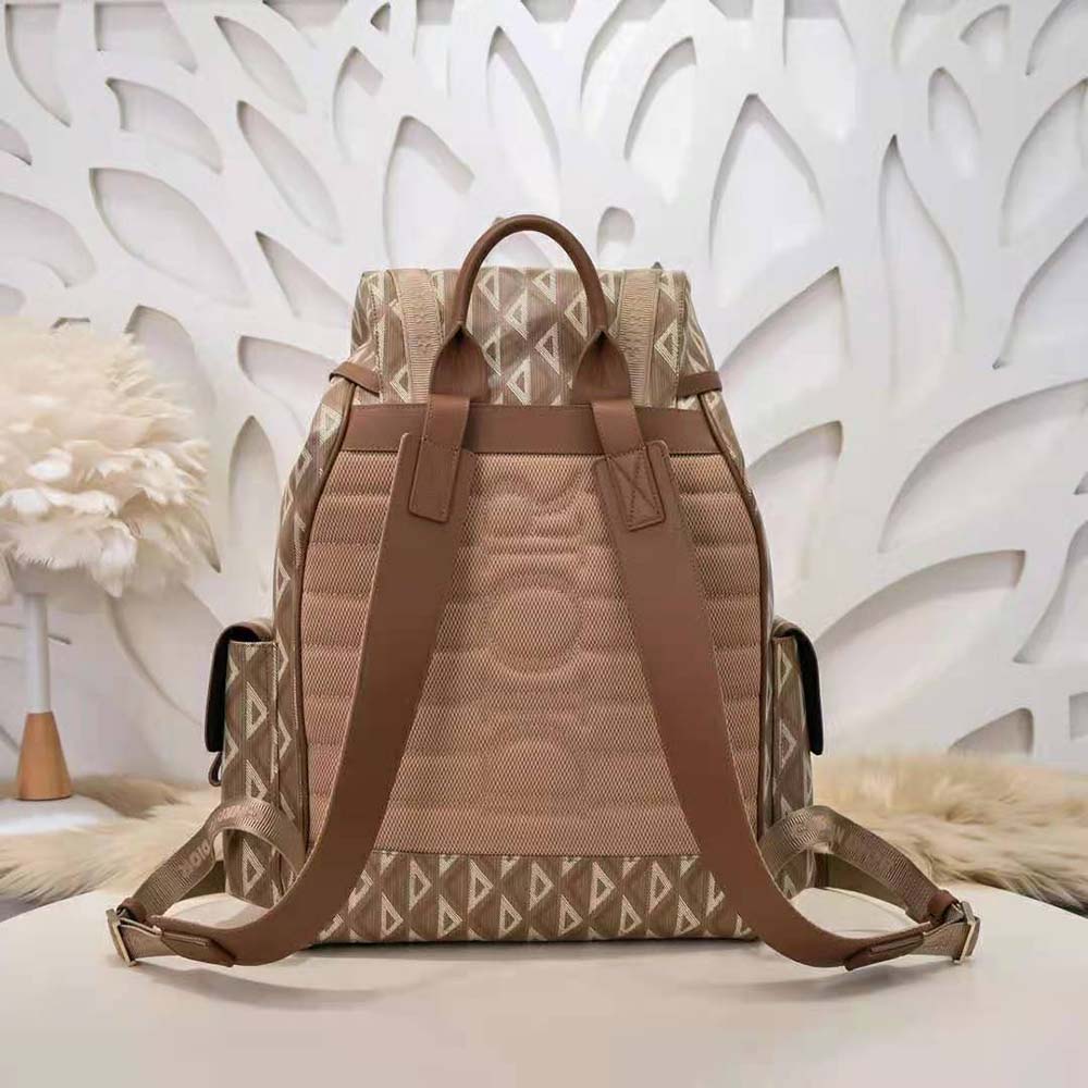Dior Men Hit the Road Backpack Coffee CD Diamond Canvas 3 Dior Men Hit the Road Backpack Coffee CD Diamond Canvas - Image 3