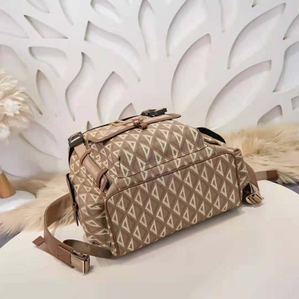 Dior Men Hit the Road Backpack Coffee CD Diamond Canvas 5 Dior Men Hit the Road Backpack Coffee CD Diamond Canvas - Image 5