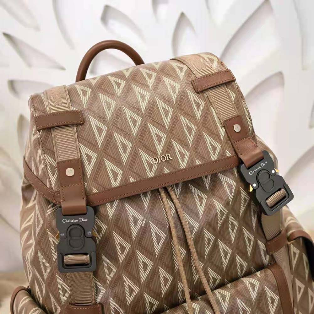Dior Men Hit the Road Backpack Coffee CD Diamond Canvas 6 Dior Men Hit the Road Backpack Coffee CD Diamond Canvas - Image 6