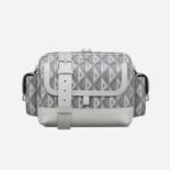 Dior Men Hit the Road Messenger Bag Dior Gray CD Diamond Canvas and Smooth Calfskin