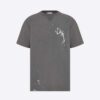 Dior Men Oversized Cactus Jack Dior T-shirt Gray Cotton Jersey