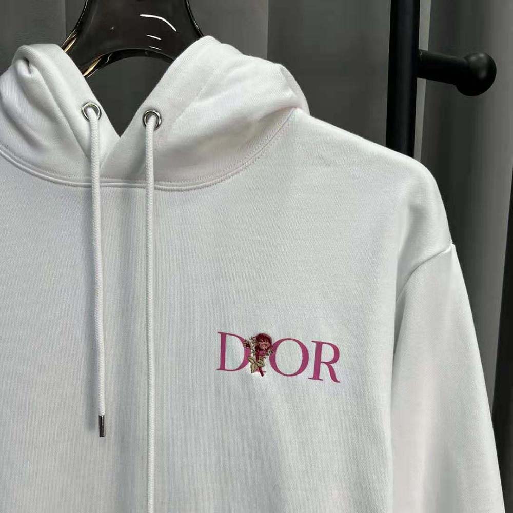 Oversized dior discount flowers hooded sweatshirt