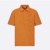 Dior Men Oversized Dior Oblique Polo Shirt Orange Terry Cotton Jacquard