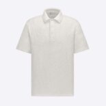 Dior Men Oversized Dior Oblique Polo Shirt White Terry Cotton Jacquard