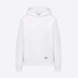 Dior Men Relaxed-Fit CD 1947 Hooded Sweatshirt White Cotton Fleece