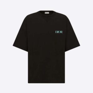 Dior Men Relaxed-Fit Dior Jardin T-shirt Black Cotton Jersey