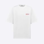 Dior Men Relaxed-Fit Dior Jardin T-shirt White Cotton Jersey