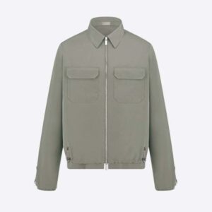Dior Men Zipped Blouson Gray Technical Cotton Ripstop