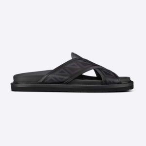 Dior Women Aqua Sandal Black CD Diamond Canvas