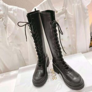 Boots  Dior Womens Dior Arcade Boot Black Stretch Lambskin