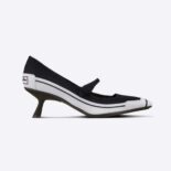 Dior Women D-Motion Pump Black Technical Fabric and White Rubber