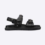 Dior Women Dioract Sandal Black Lambskin and Silver-Finish Rivets