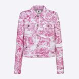 Dior Women Dioriviera Jacket Bright Pink Toile de Jouy Cotton Denim